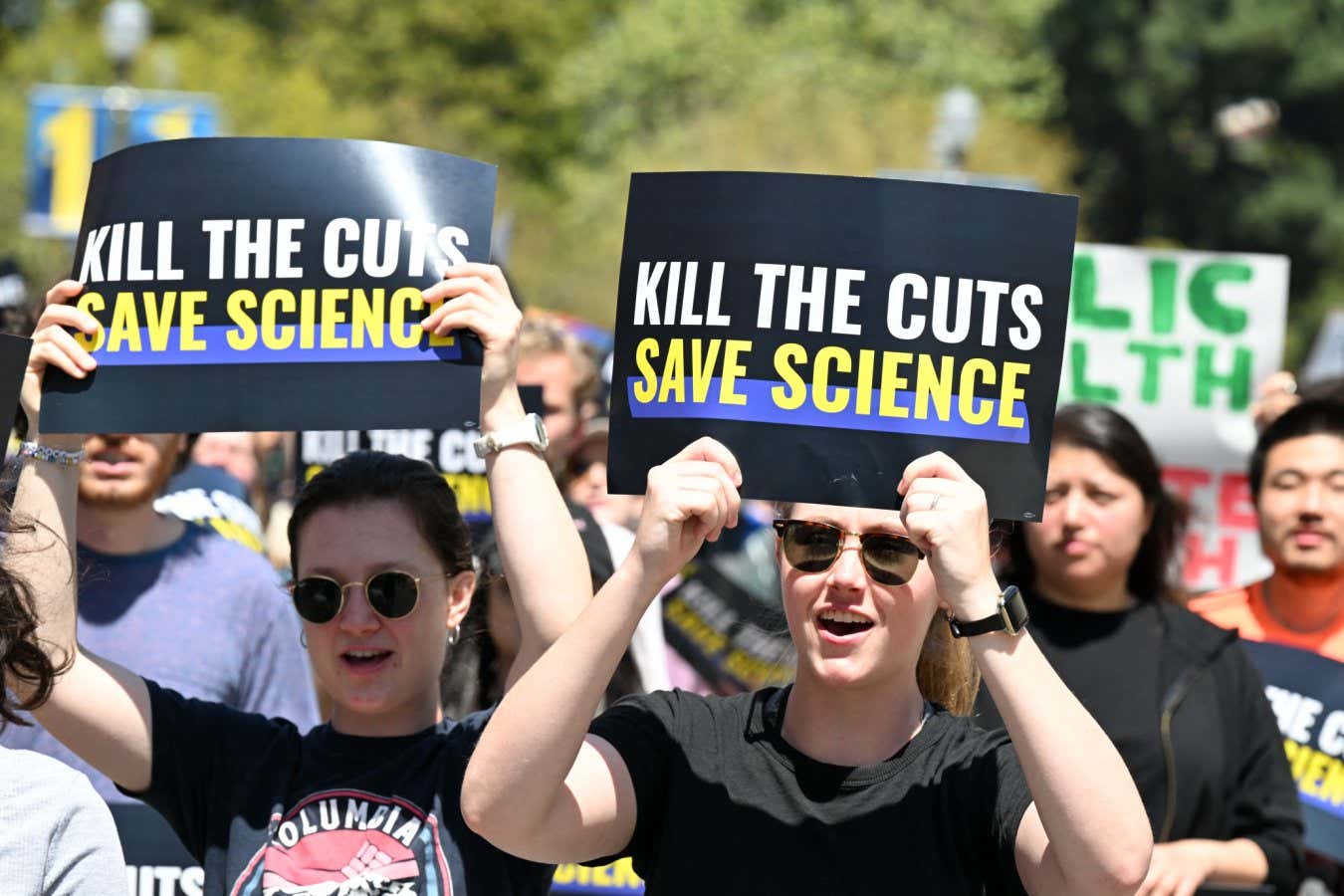 UCLA students, researchers and demonstrators rally during a 