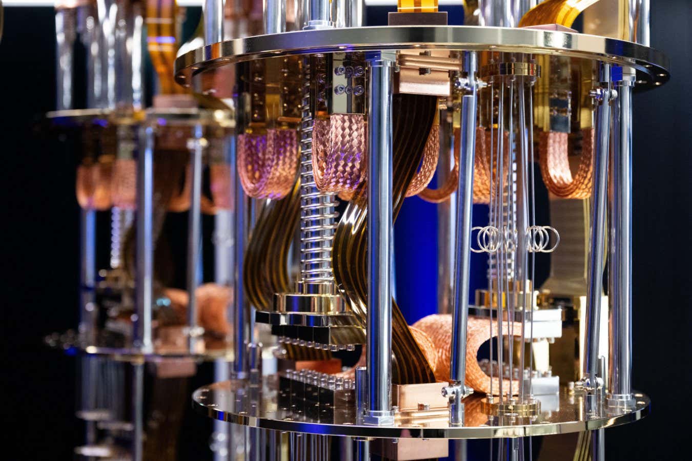 Quantum chip of a Quantum System Two quantum computer is on display at the opening of the first quantum data center of the computer company IBM