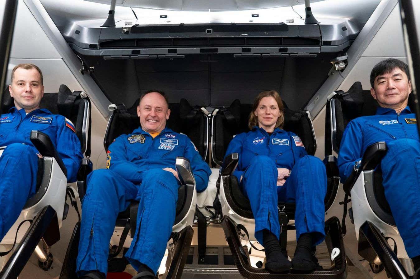 The four crew members of NASA's SpaceX Crew-11 mission