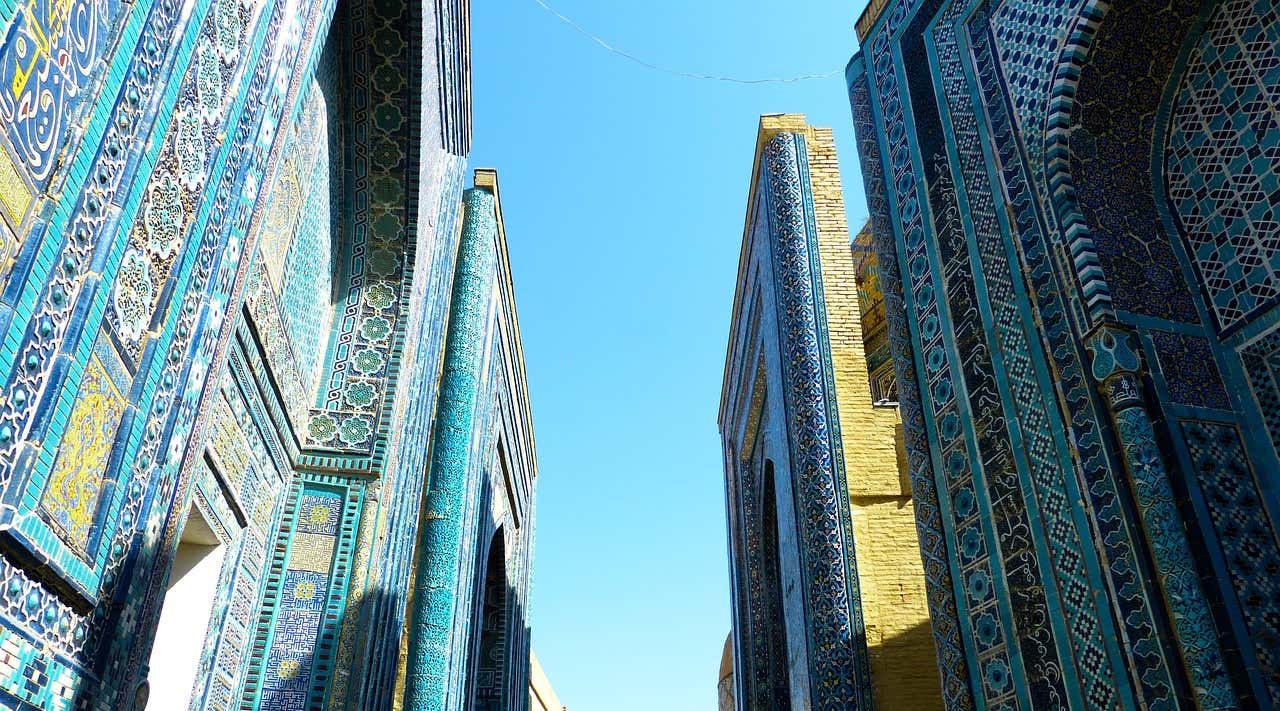 Shah-i-Zinda is a necropolis in the north-eastern part of Samarkand, Uzbekistan