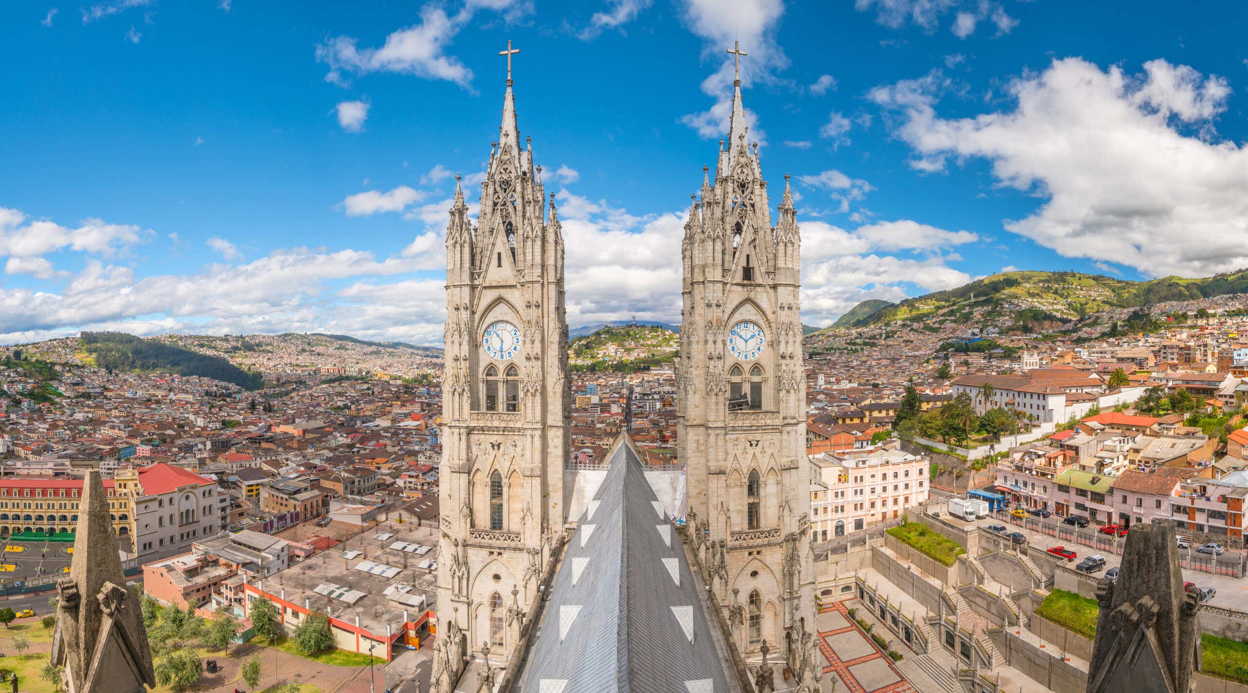 View from Basilica in downtown Quito, Ecuador